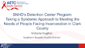 SNHD's Detention Center Program: Taking a Syndemic Approach to Meeting Needs of People Facing Incarceration preview