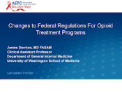Changes to Federal Regulations for Opioid Treatment Programs preview
