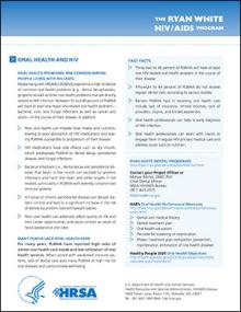 Ryan White Program Oral Health Fact Sheet oral health fact sheet, HRSA