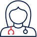 Drawing of head and shouders with stethoscope