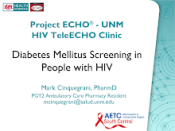 Diabetes Mellitus Screening in People with HIV preview