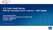 US Public Health Service PrEP for Prevention of HIV in the US 2021 Update preview