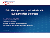 Pain Management in Individuals with SUDs preview