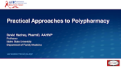 Practical Approaches to Polypharmacy preview