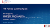HHS Perinatal Guidelines Update preview